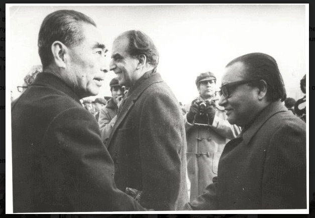 Mahmud Ali (right), then minister of social work in Pakistan, is greeted by then Chinese Prime Minister Zhou Enlai in Beijing in 1972